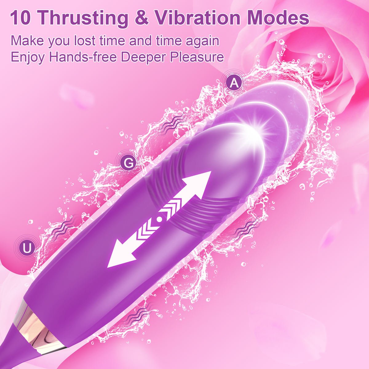 3-in-1 Thrusting Egg Vibrator with Mouth Biting and Nipple Stimulation