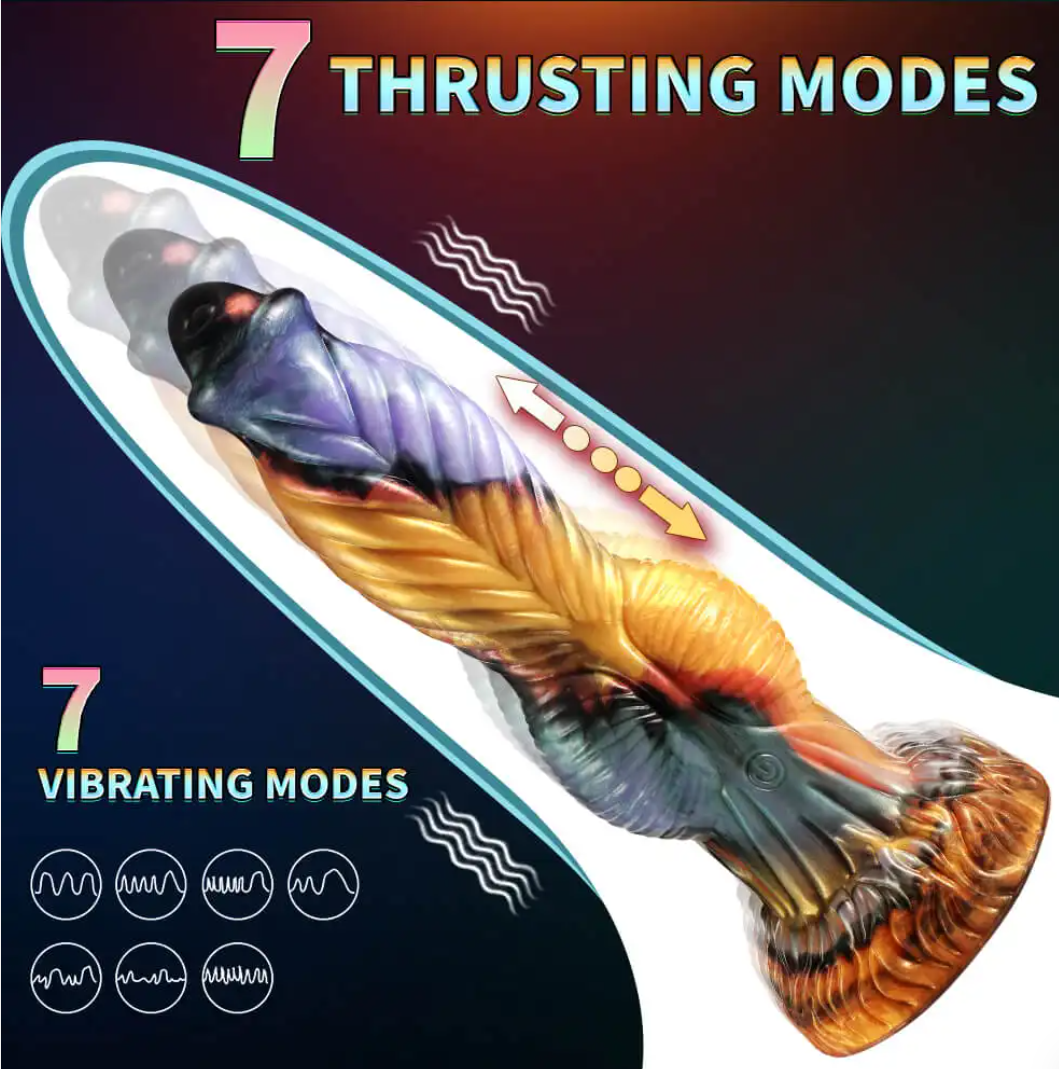 Thrusting Fantasy Knot Dildo with Remote Control Vibration