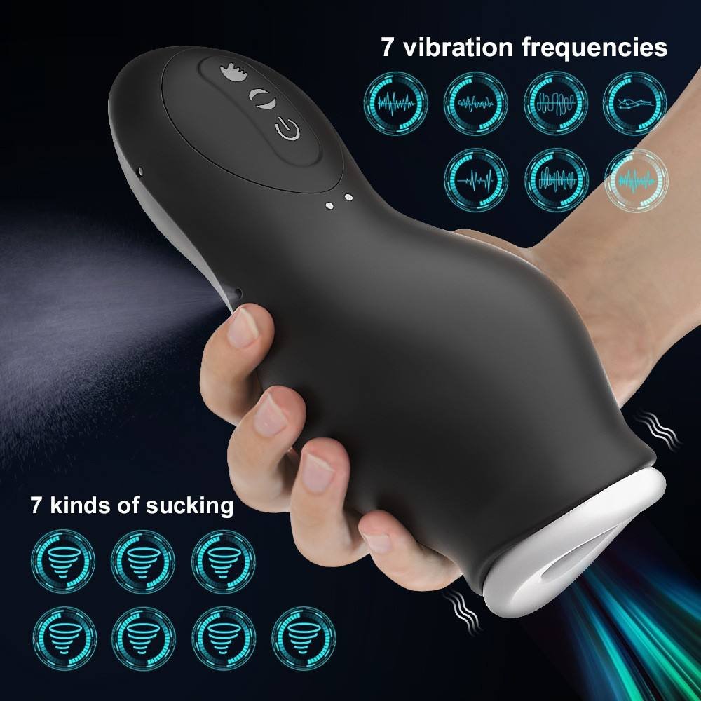 Vibrating and Sucking Male Masturbator Cup