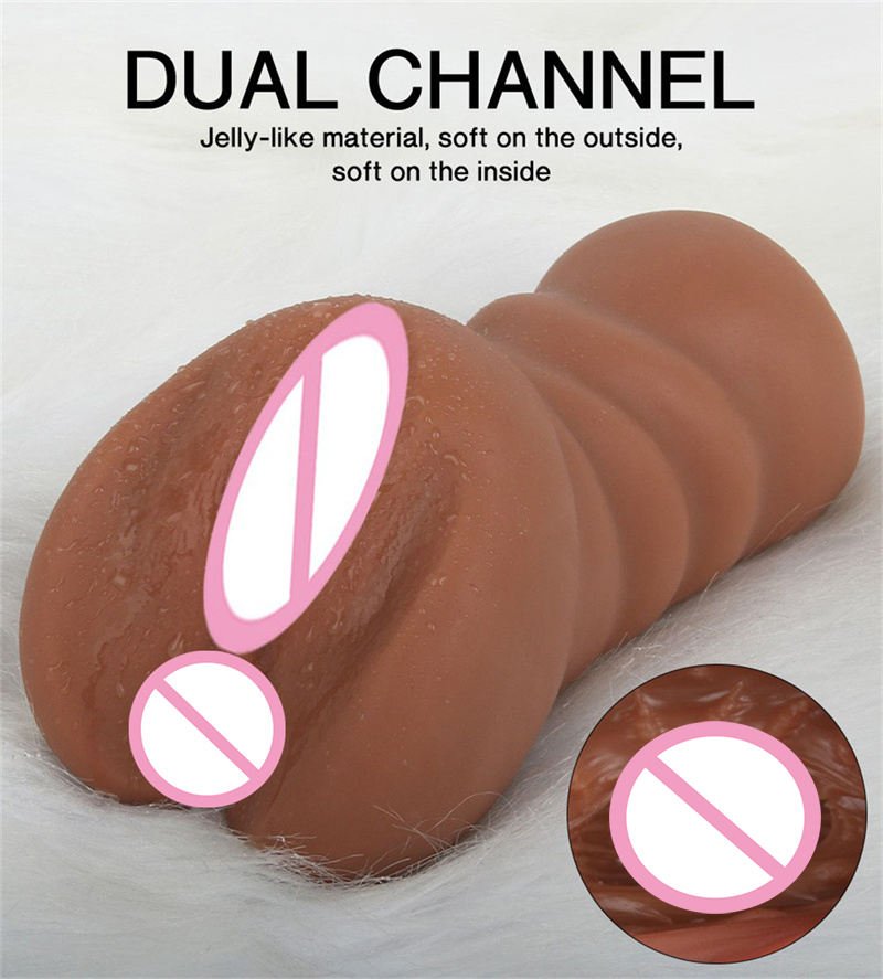 Dual-Channel 3D Textured Masturbator with Realistic Vaginal and Anal Openings