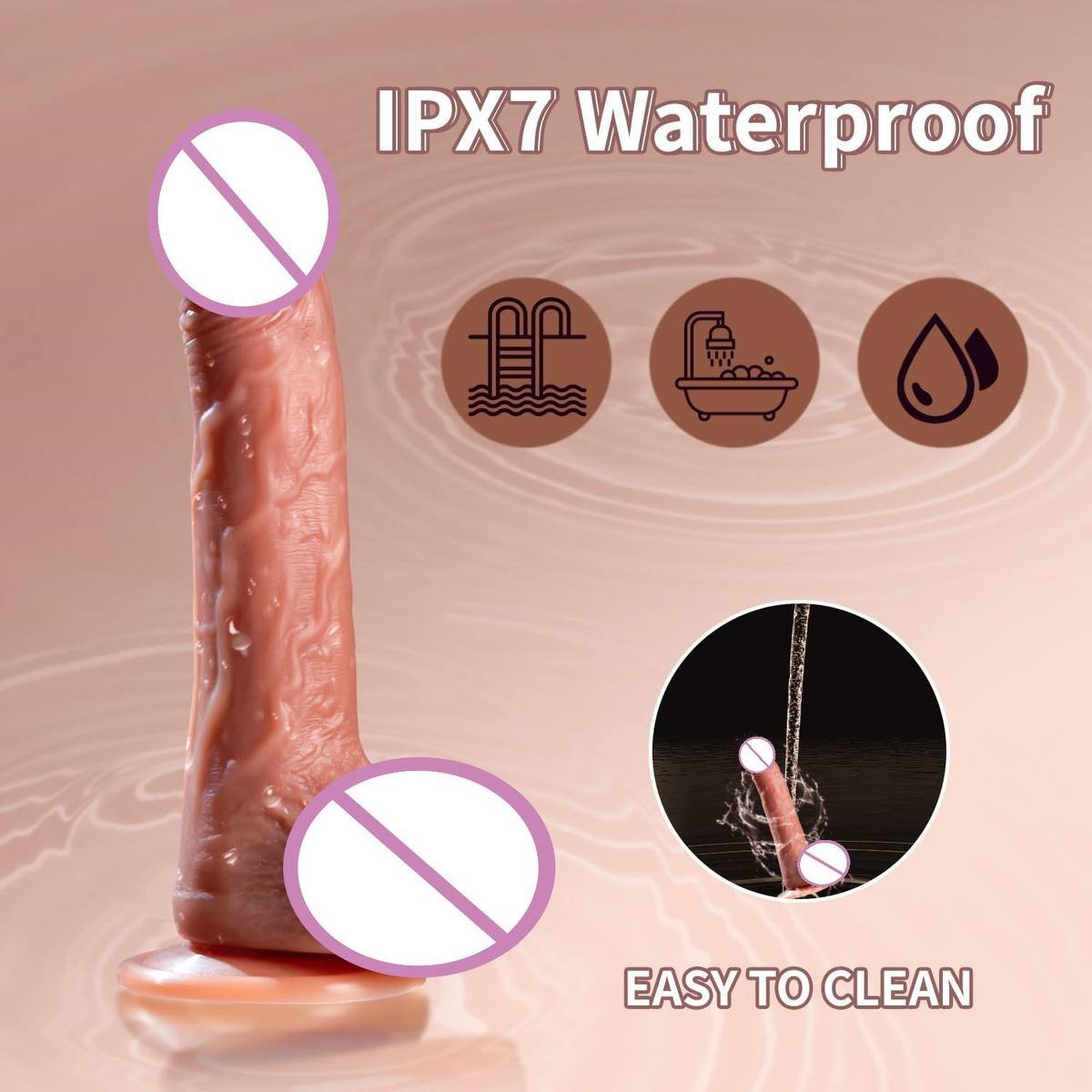 Heated Telescopic Large Dildo with Suction Cup Base