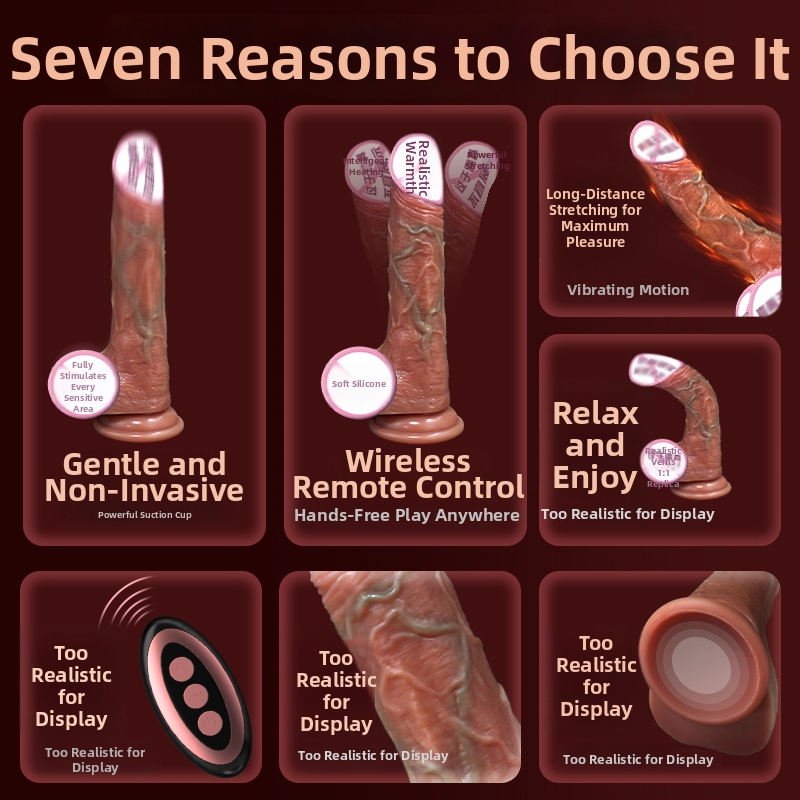 Automatic Telescopic Thrusting Silicone Dildo for Women