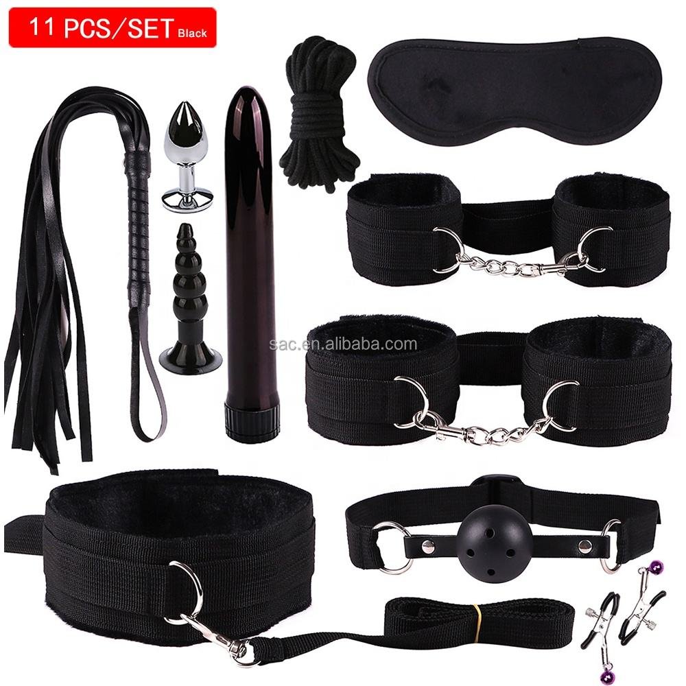 11-Piece Exotic BDSM Bondage Set with Tail Plug and Vibrator