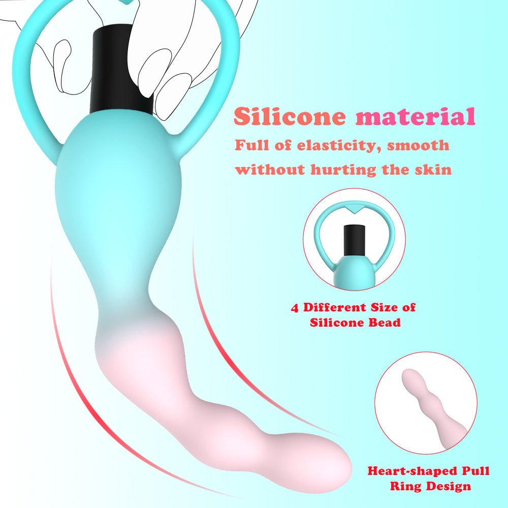 Flexible Silicone Anal Butt Plug Vibrator with 10 Frequencies