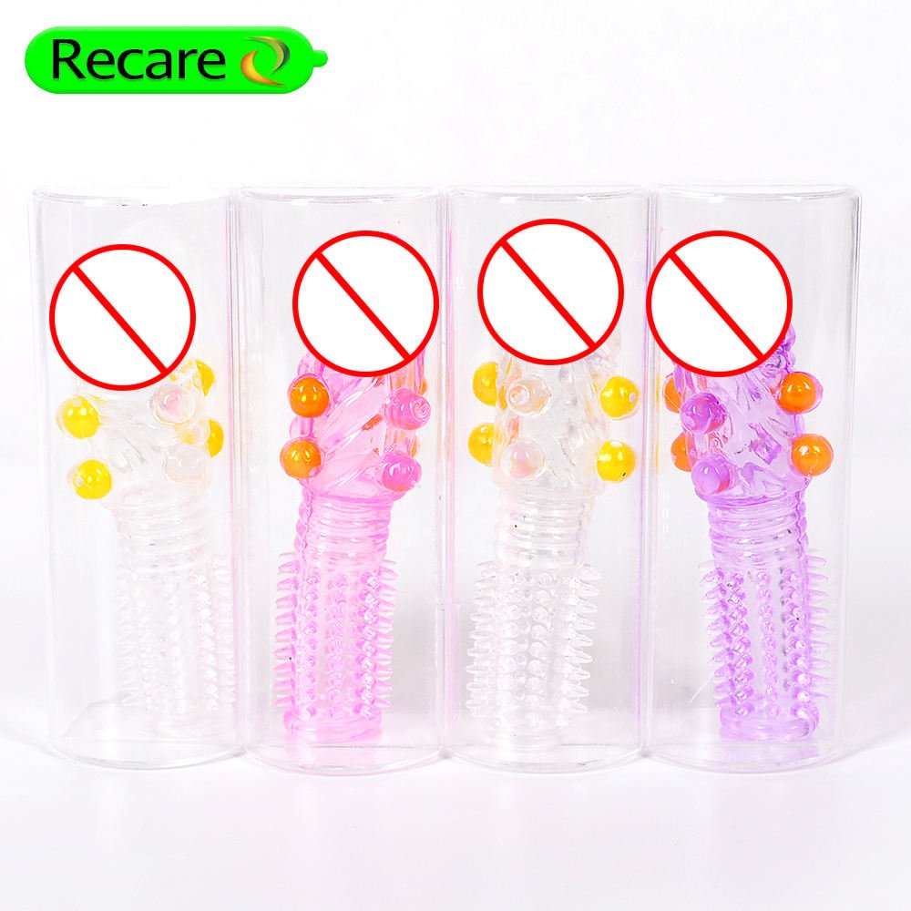 Textured Crystal Condom Sleeve - Beaded & Ridged Reusable Enhancer - Image 3