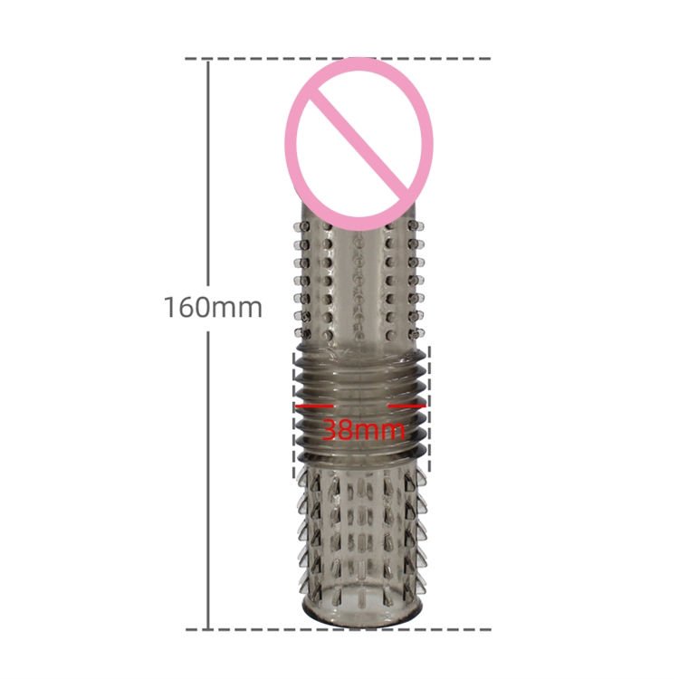 Reusable Extendable Crystal Condom Sleeve - Black or Clear TPE Penis Extender - Image 5