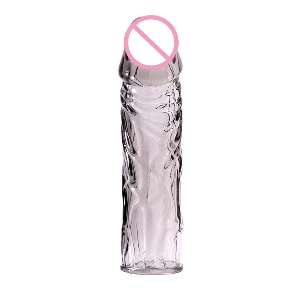 Washable Spike Dot Crystal Silicone Condom - Reusable Clear Sleeve for Men - Image 3