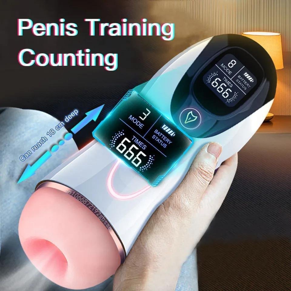 Smart LCD Vibrating Stroker with 8 Modes and Interactive Sound
