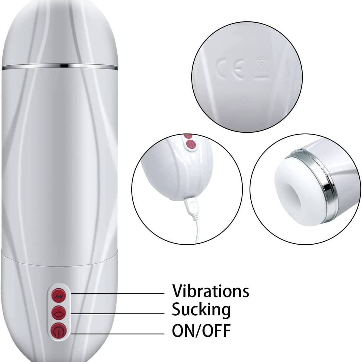 Hands-Free Quiet Sucking Masturbator with 10 Suction Modes