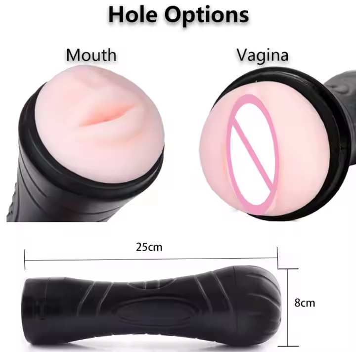 Battery-Powered Vibrating Masturbator with 7 Rotational Modes