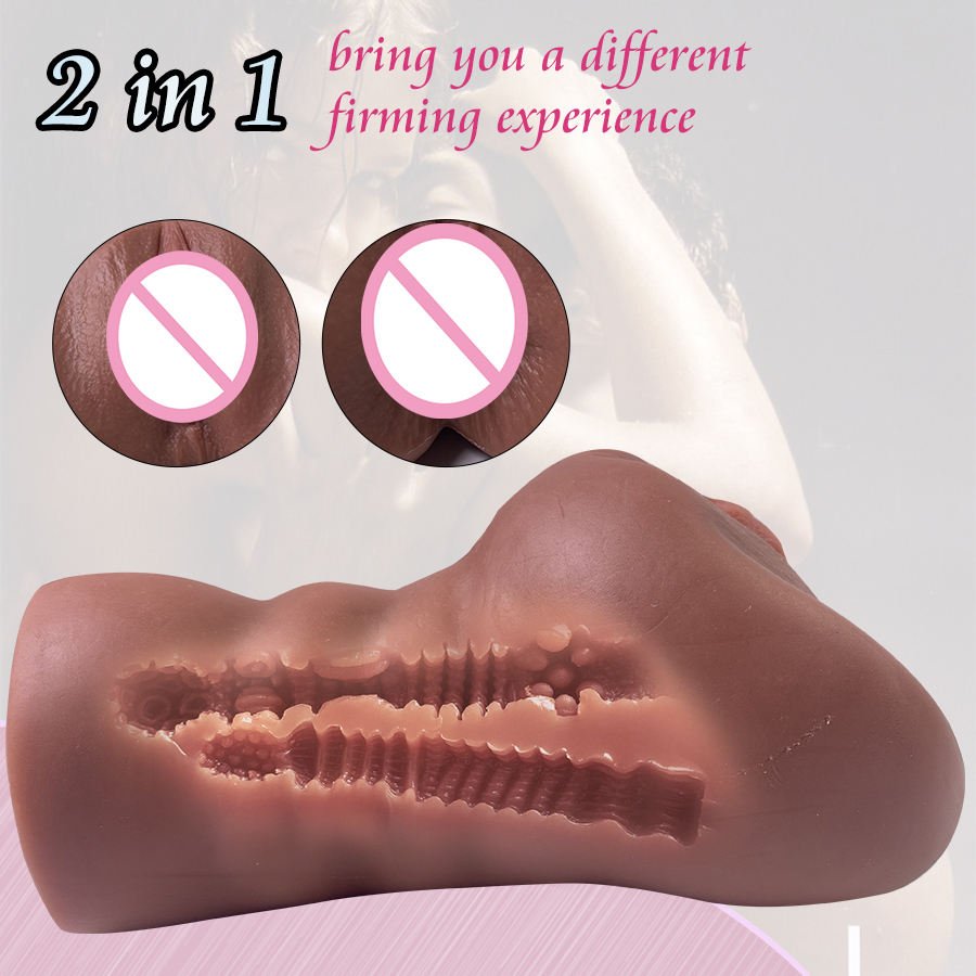 3D Textured Double-Hole Vagina and Anal Stroker