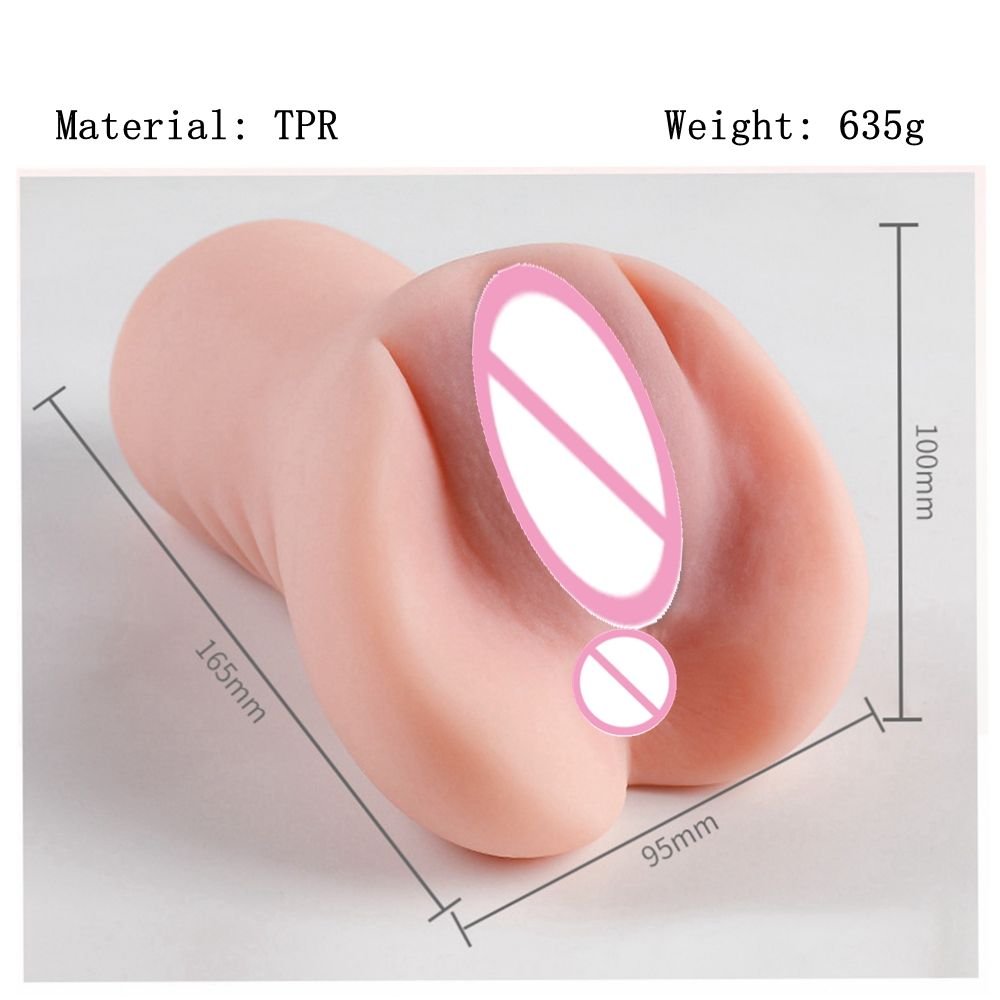 Transparent Dual-Channel Masturbator with Vaginal and Anal Openings