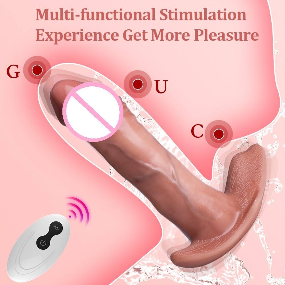 Wireless Remote Control Silicone Dildo Vibrator for Women