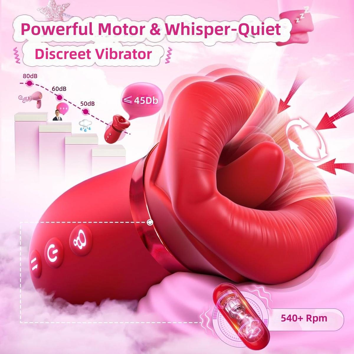 Red-Lip Large-Mouth Silicone Vibrating Egg with 9-Frequency Vibration