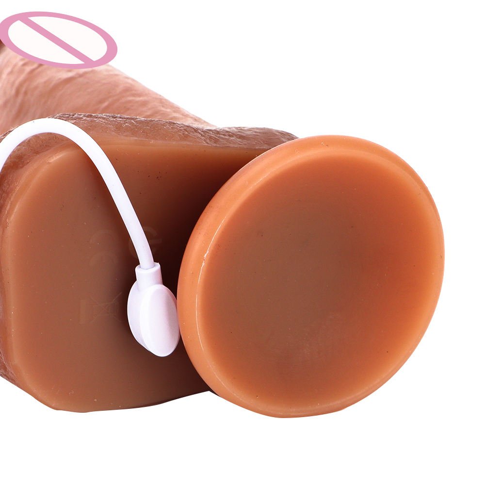 Telescopic Heating Vibrating Realistic Silicone Dildo