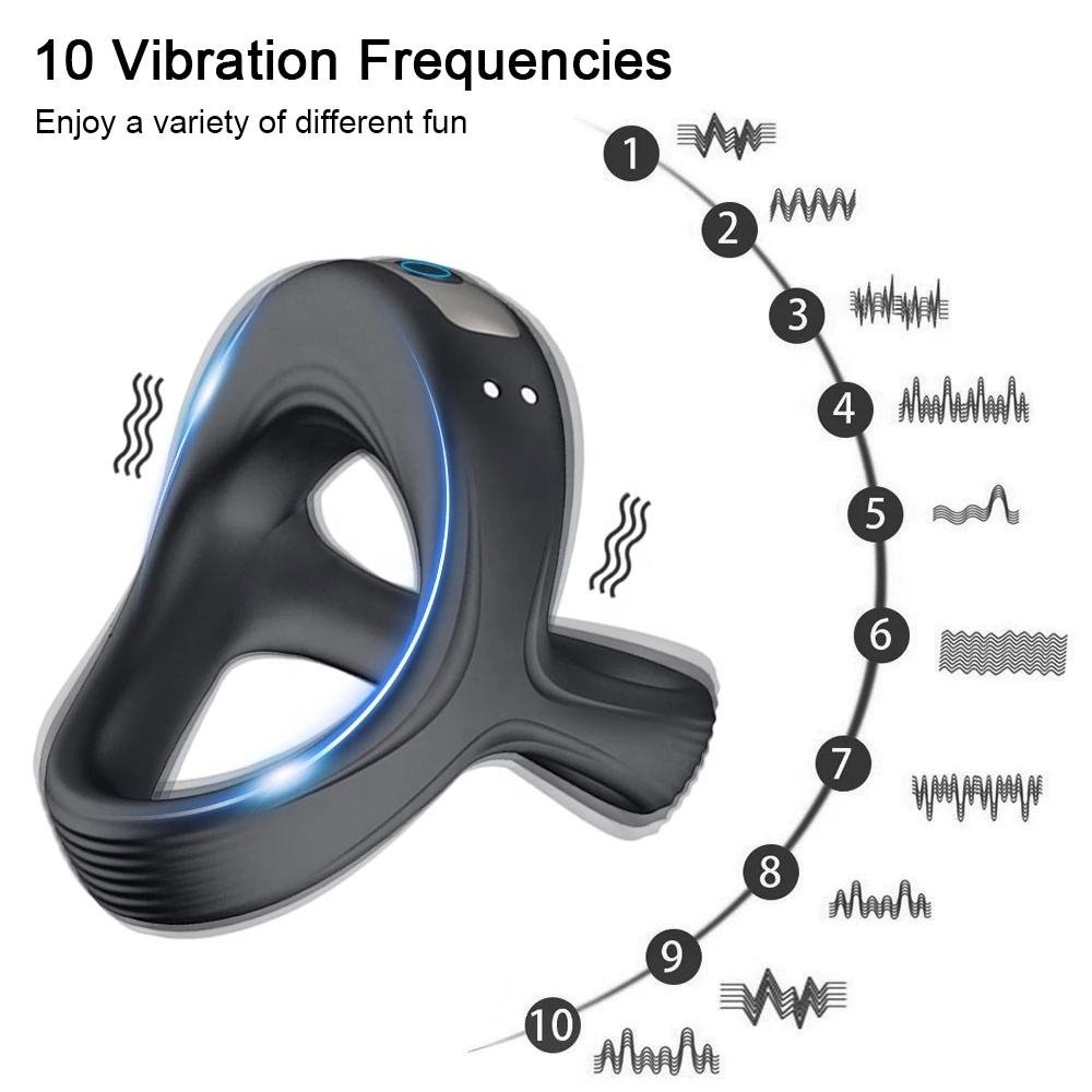 Vibrating Penis Cage Cock Ring with 10 Vibration Modes