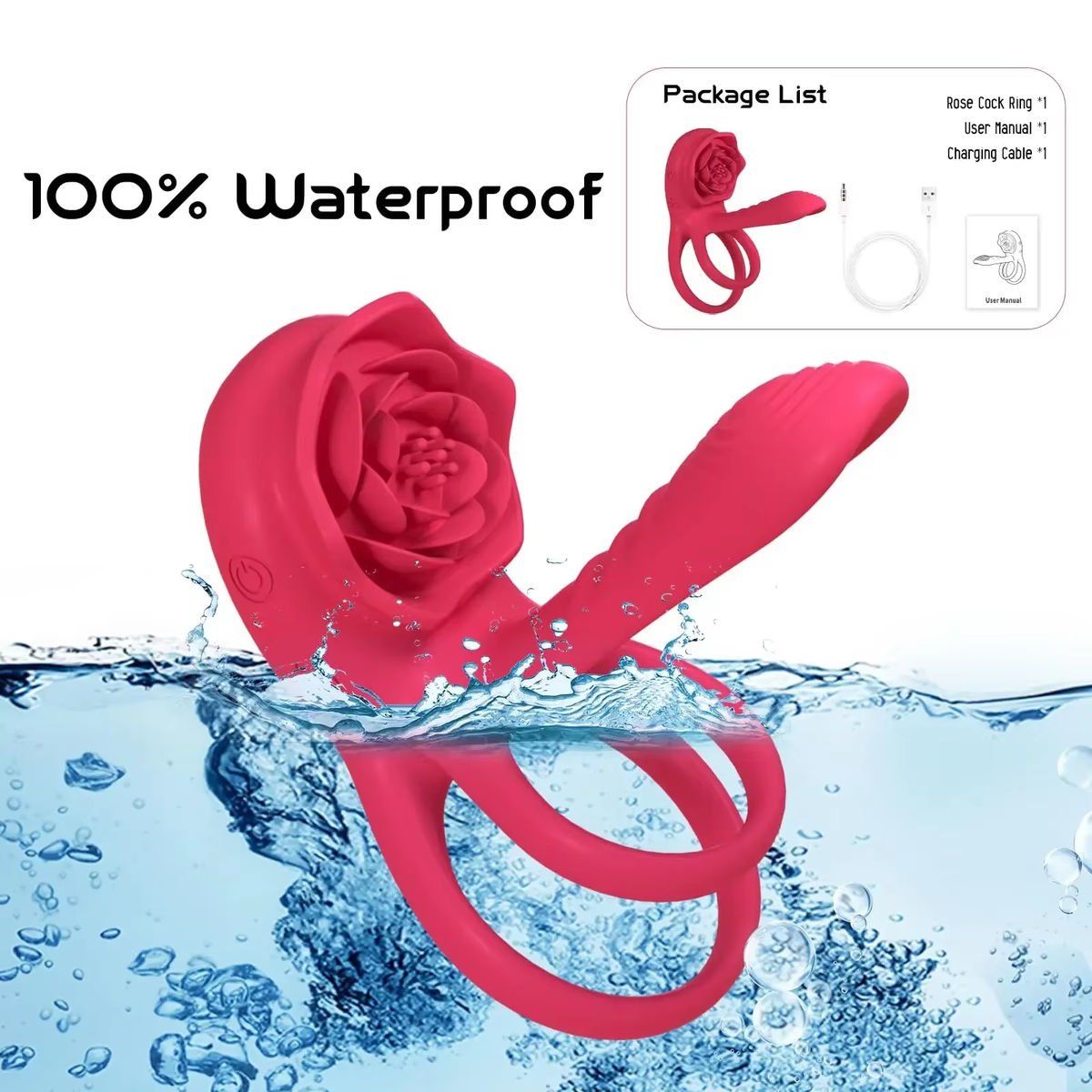 Vibrating Cock Ring with Penis Sleeve and Clitoral Stimulator