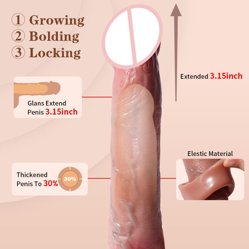 Vibrating Realistic Penis Extension Sleeve with Remote Control