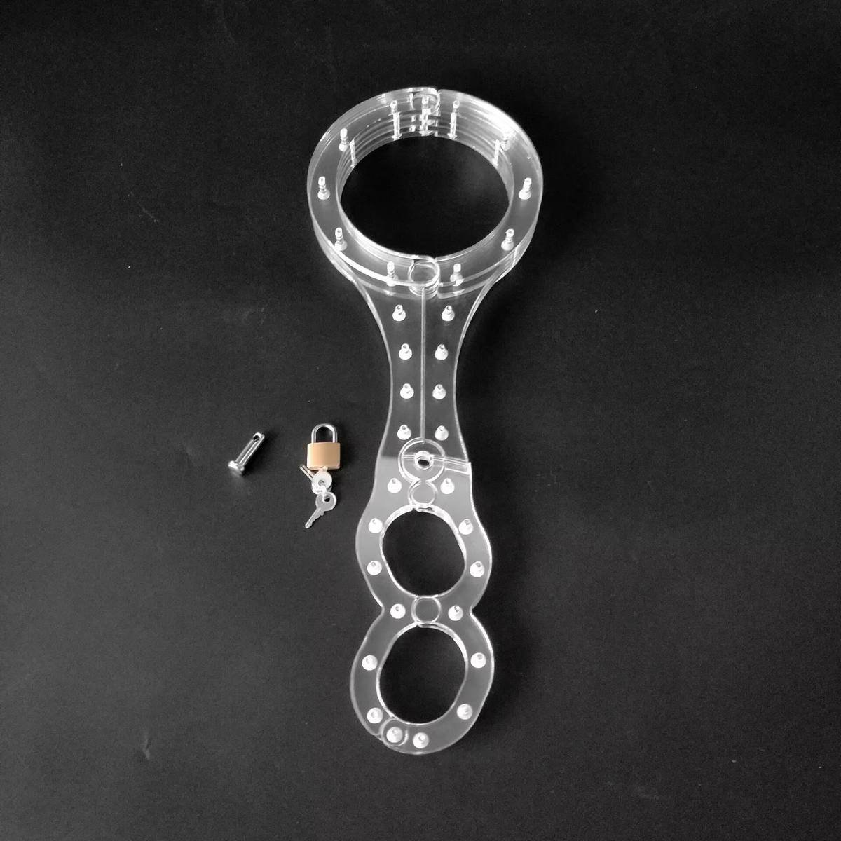 Crystal Clear Bondage Collar and Wrist Handcuffs Set for Couples