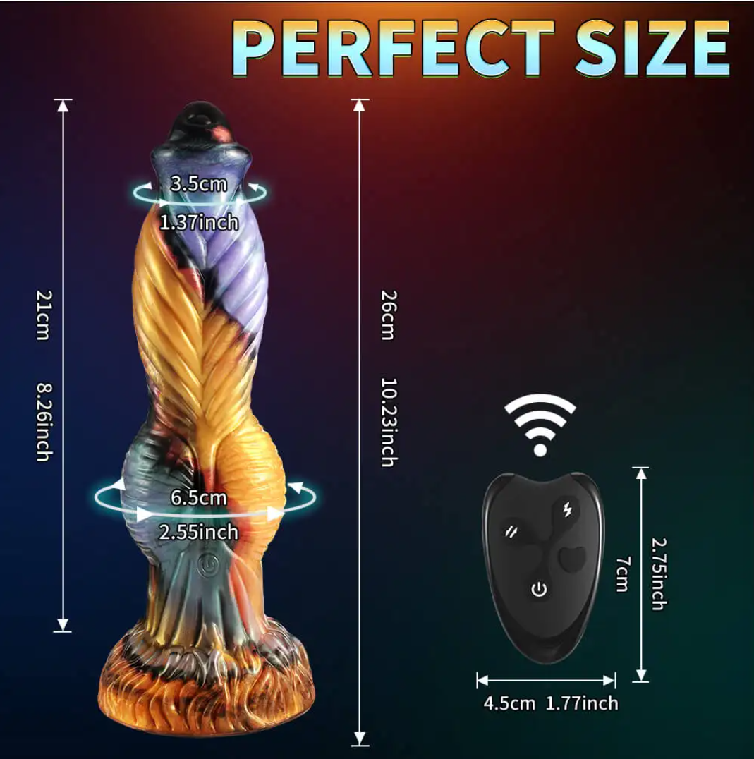 Thrusting Fantasy Knot Dildo with Remote Control Vibration