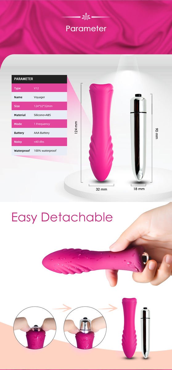 Flexible Silicone Bullet Vibrator for Nipple, Clitoral and Anal Stimulation
