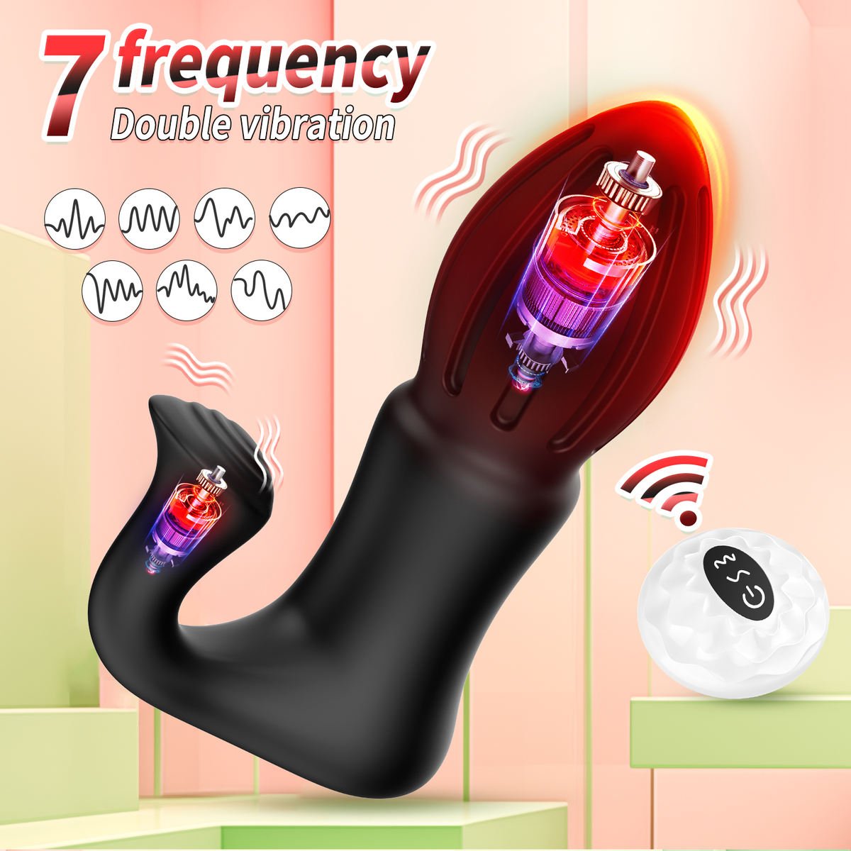 Wireless Remote Control Vibrating Butt Plug with 7 Speeds for Men and Women