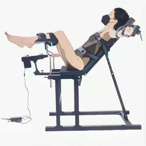 Adjustable BDSM Restraint Chair with Handcuffs for Bondage Play