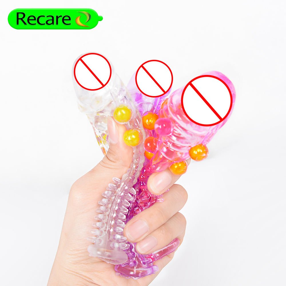 Textured Crystal Condom Sleeve - Beaded & Ridged Reusable Enhancer - Image 4
