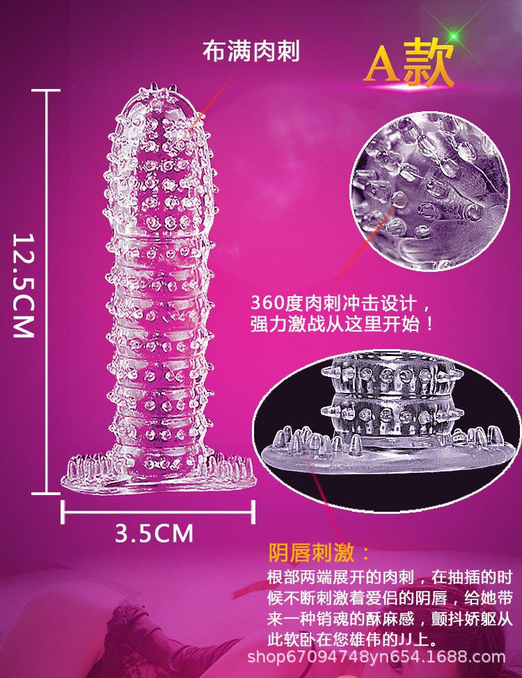 Spiked Wolf-Thorn Textured Condom Sleeve – Ribbed & Dotted for Extreme Stimulation - Image 4