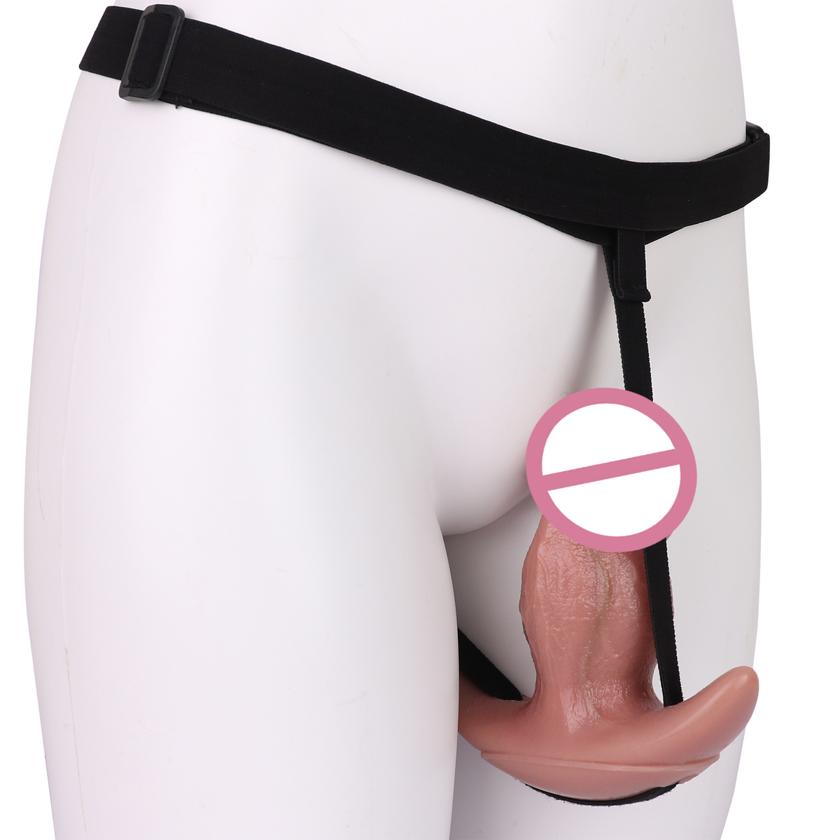 Realistic Dildo Gag with Adjustable Locking Leather Strap