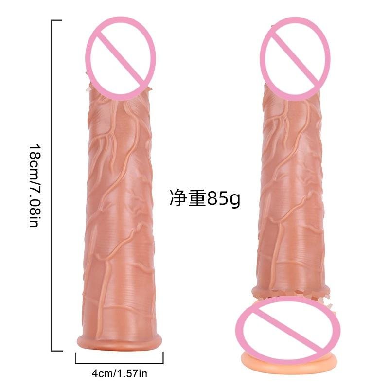 Liquid Silicone Penis Sleeve - G-Point Delay Condom with Clitoral Stimulation - Image 4