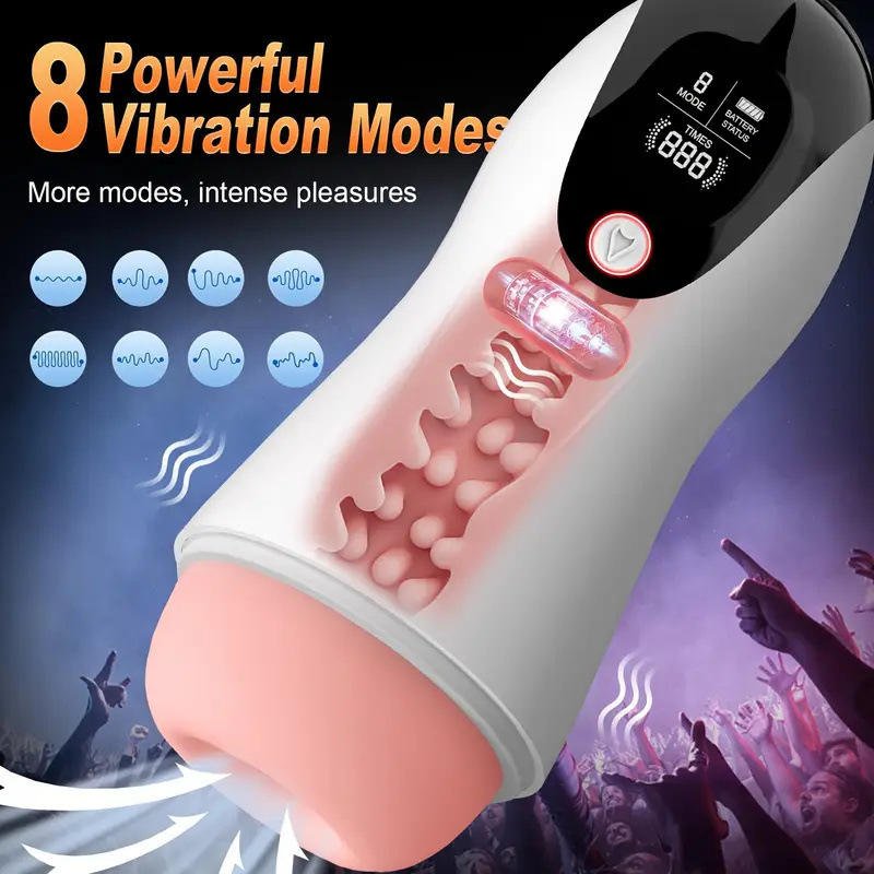 Smart LCD Vibrating Stroker with 8 Modes and Interactive Sound