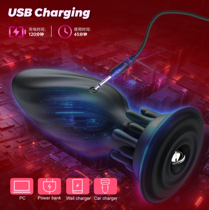 360 Rotating App-Controlled Anal Plug Massager with 10 Vibration Modes