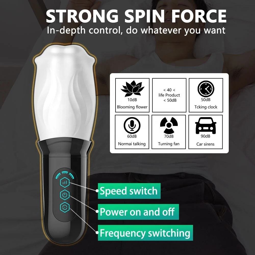 360-Degree Rotating Automatic Masturbator with Textured Oral Trainer
