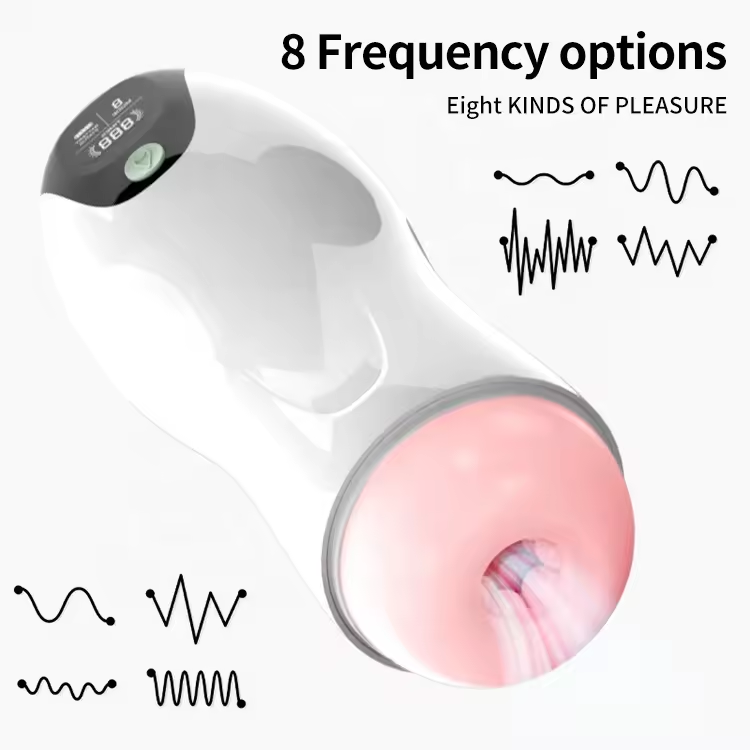 Vibrating Masturbator with 8 Modes, Suction, and Voice Feedback