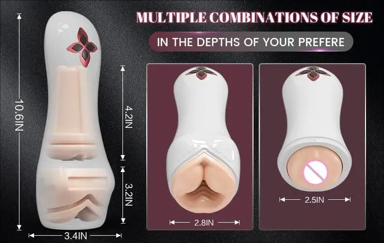 Automatic Two-in-One Heated Masturbator with Breast and Vagina Textures