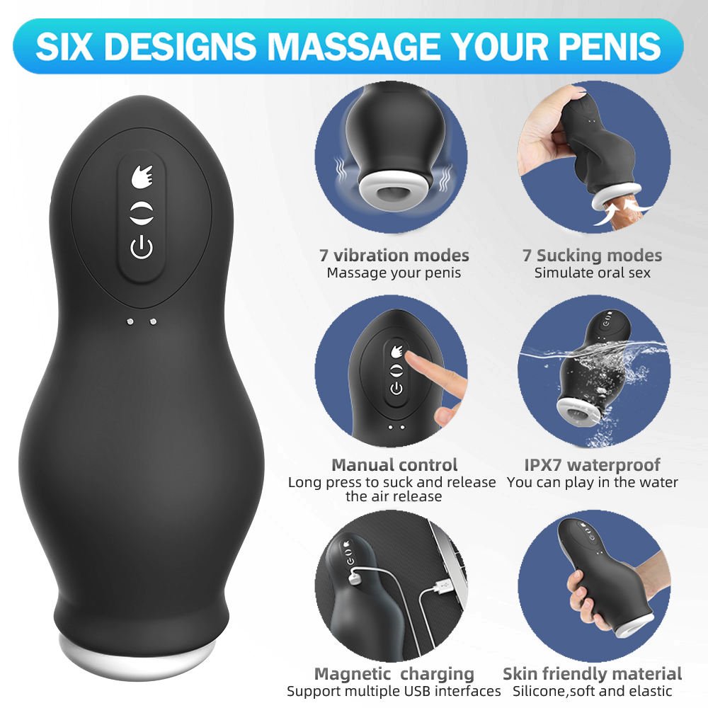 Vibrating and Sucking Male Masturbator Cup