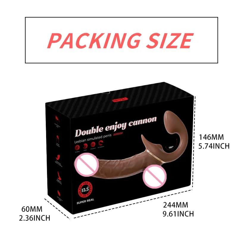 Strapless Wearable Pegging Dildo with Thrusting Vibration