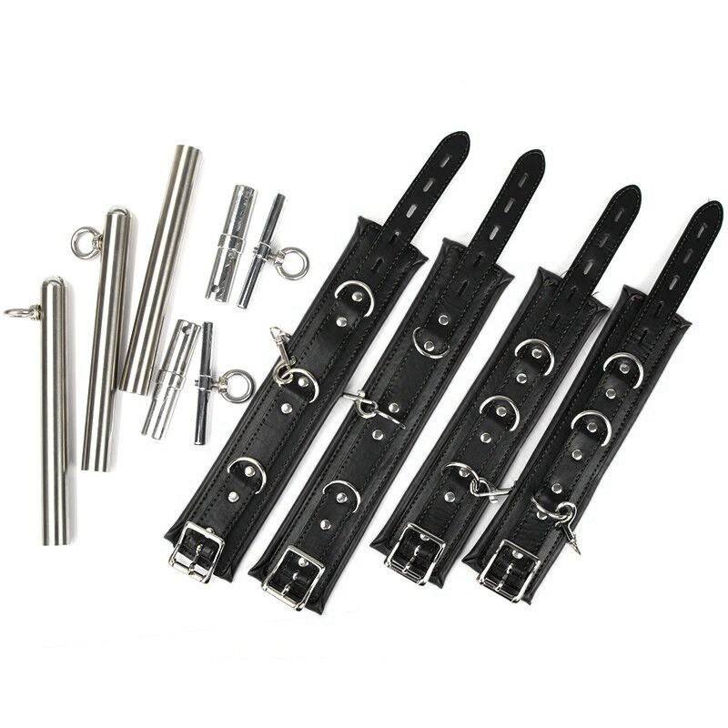 Detachable Spreader Bar with Handcuffs and Ankle Cuffs Bondage Set