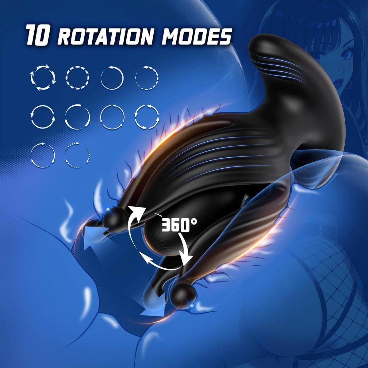 360-Degree Rotating App-Controlled Prostate Massager with Thrusting