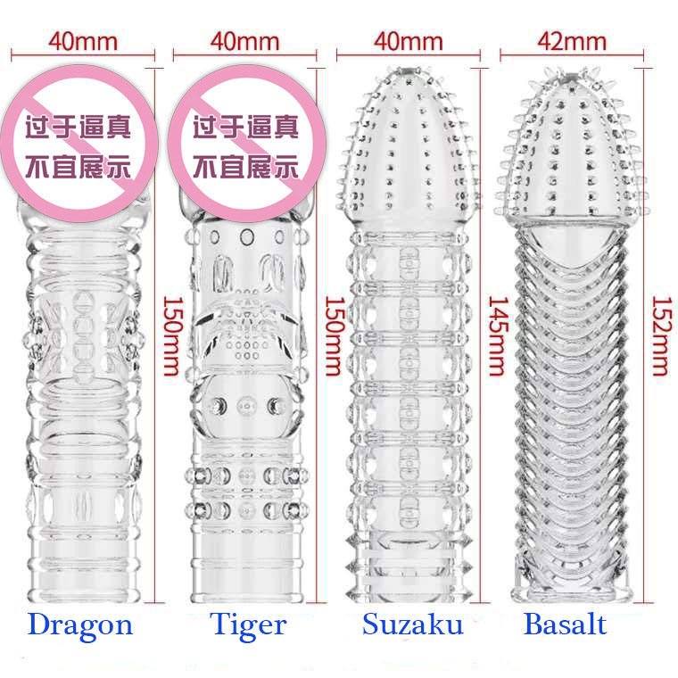 Dotted Clitoral-Stimulating Crystal Condom Sleeve - Reusable TPE Enhancer for Men - Image 2