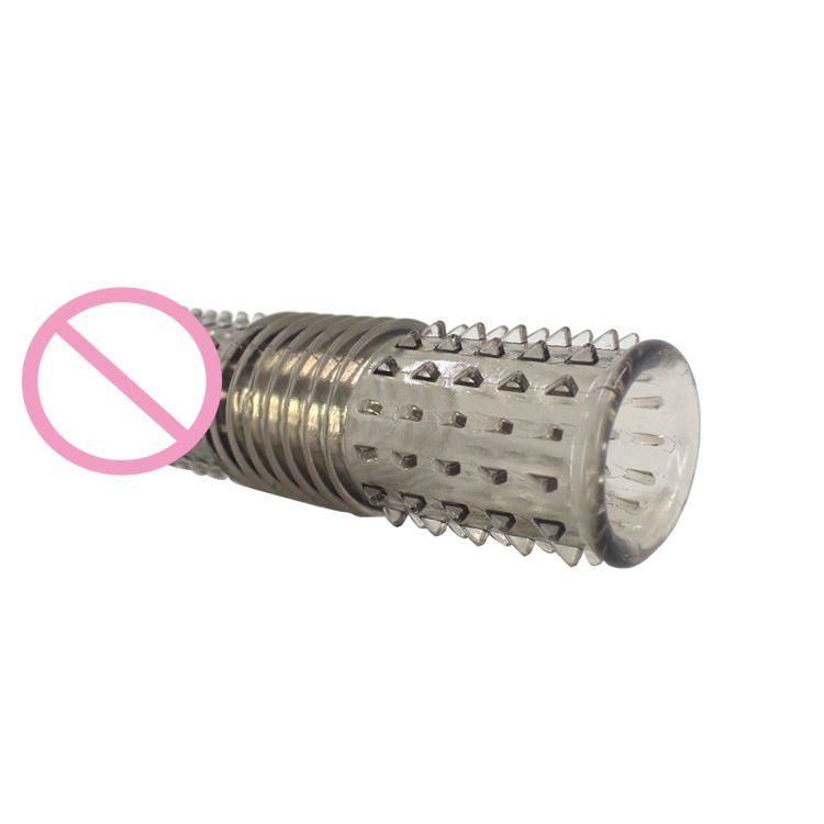 Reusable Extendable Crystal Condom Sleeve - Black or Clear TPE Penis Extender - Image 3