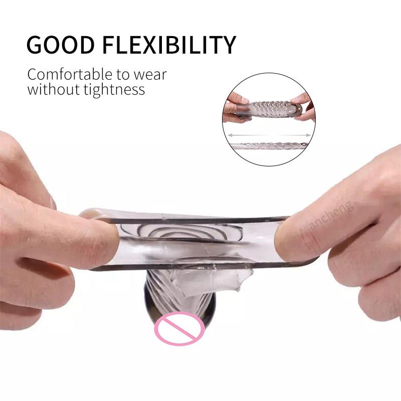 Vibrating Penis Condom with Clitoral Stimulator - Reusable Delay Sleeve for Men - Image 5