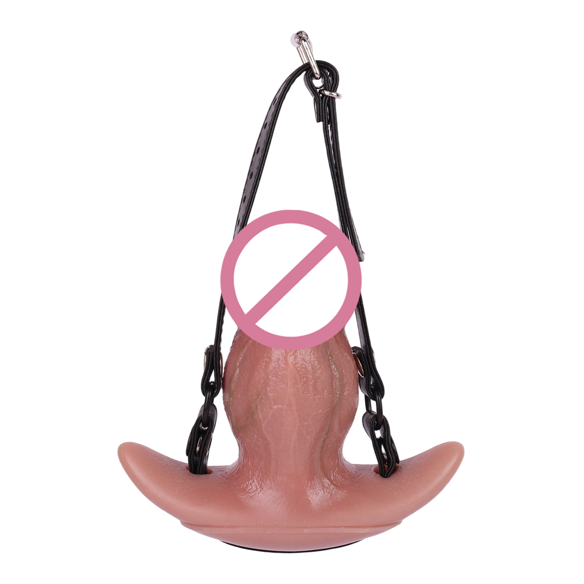 Realistic Dildo Gag with Adjustable Locking Leather Strap