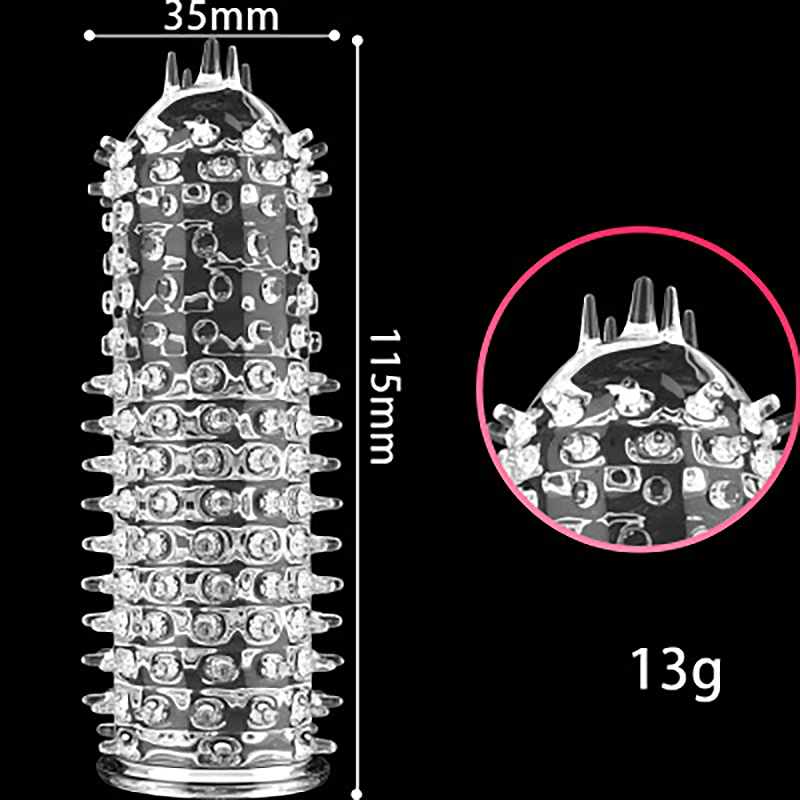 14-Type Transparent Crystal Spike Condom Sleeve - Reusable Male Delay Stimulator - Image 17