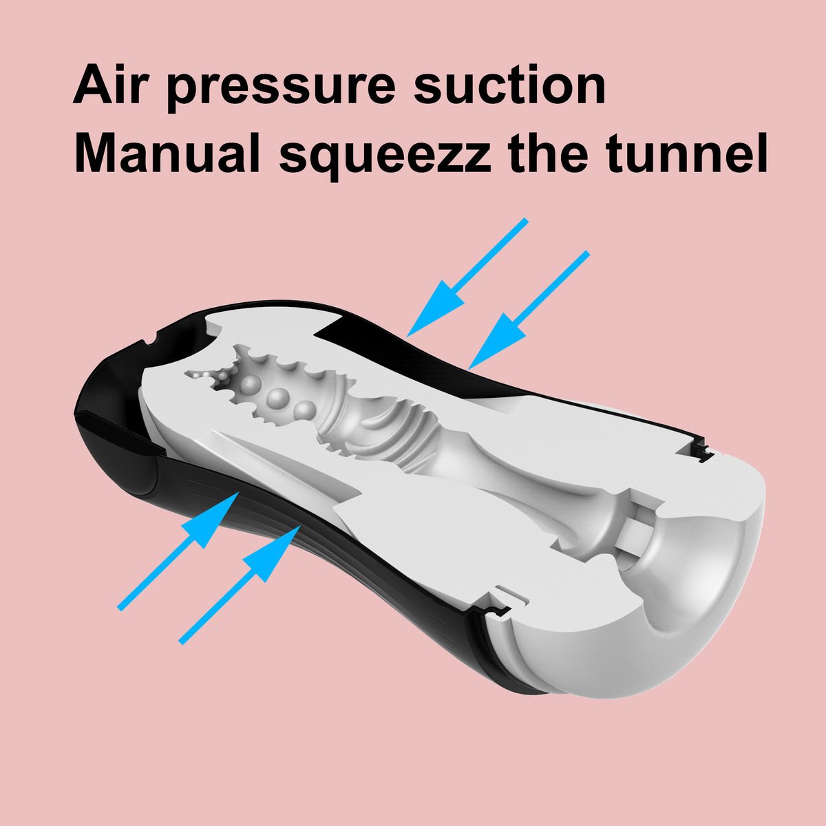 Manual Pressure-Control Masturbation Cup with Realistic Texture