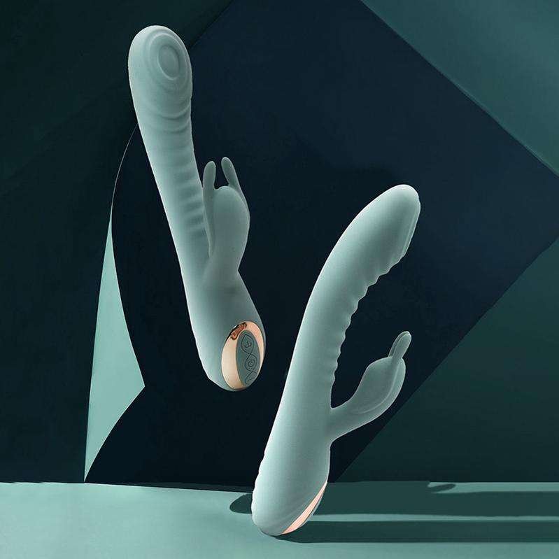 Wosilicone Rabbit Vibrator with Clitoral and Nipple Stimulation
