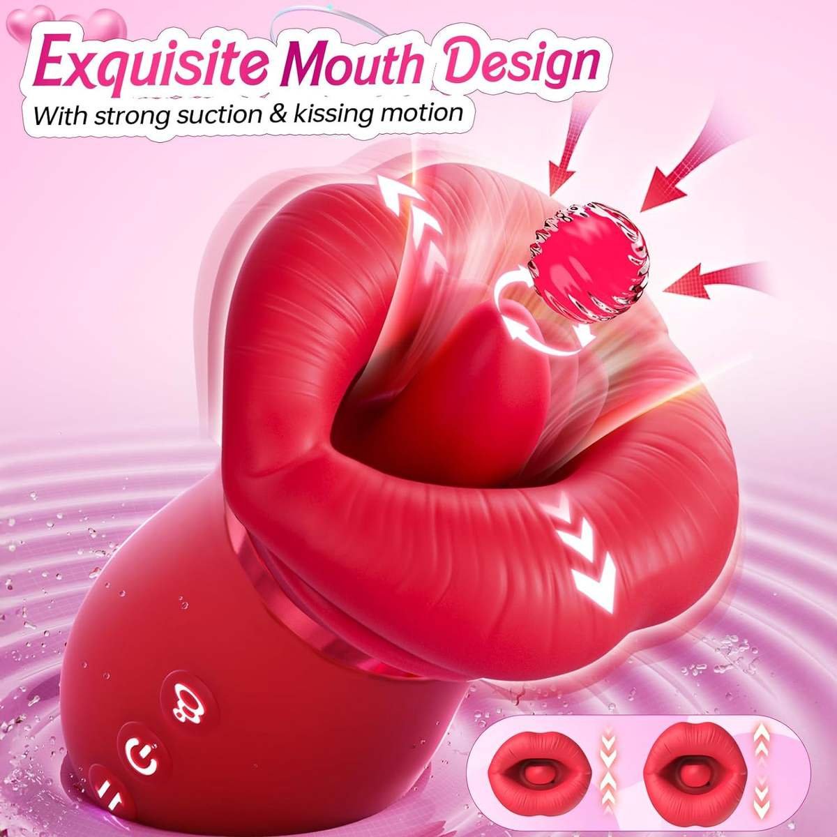 Red-Lip Large-Mouth Silicone Vibrating Egg with 9-Frequency Vibration