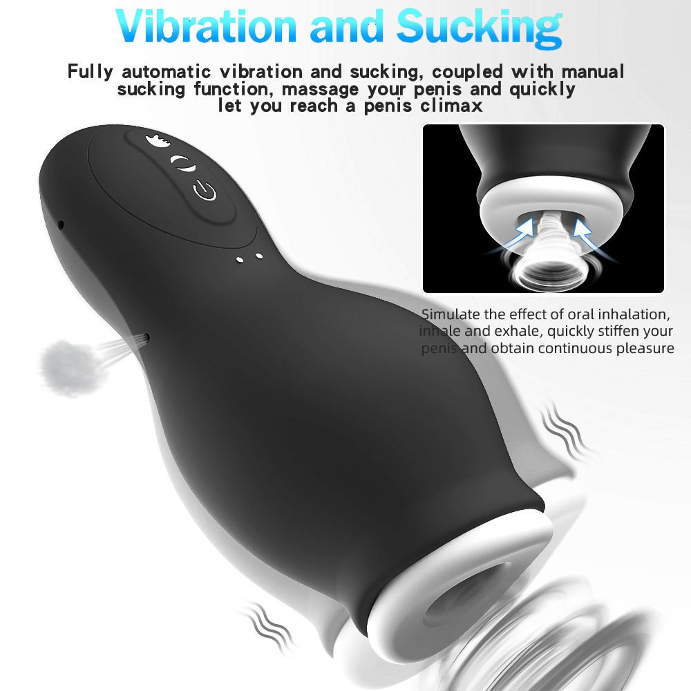 Vibrating and Sucking Male Masturbator Cup
