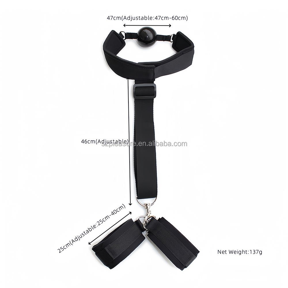 Adjustable Bondage Collar and Handcuffs Restraint Set